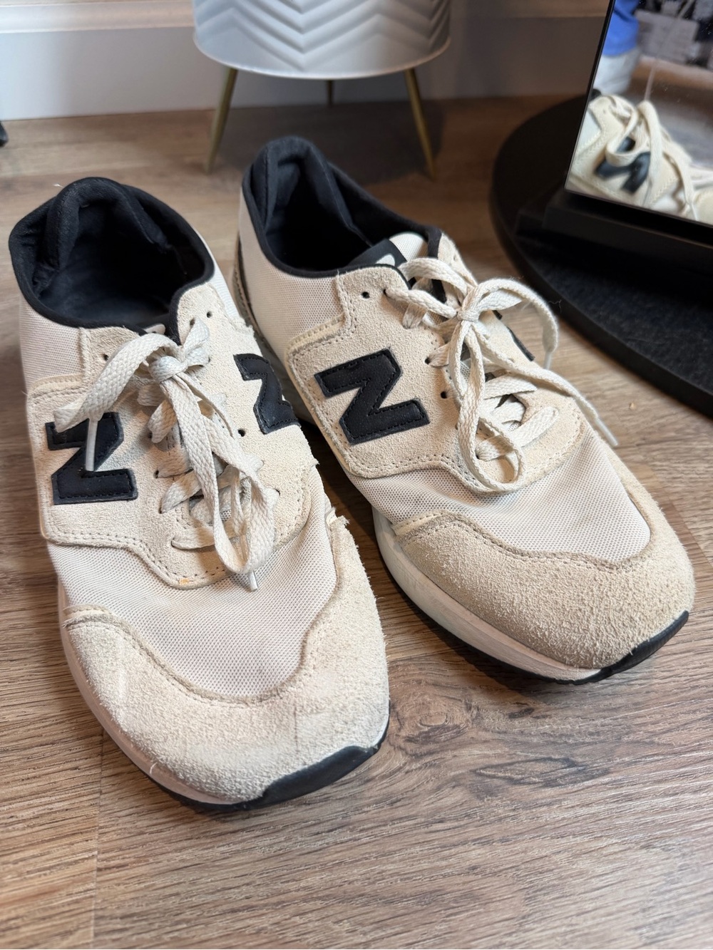 Nike Beige and Black Women's Sneakers